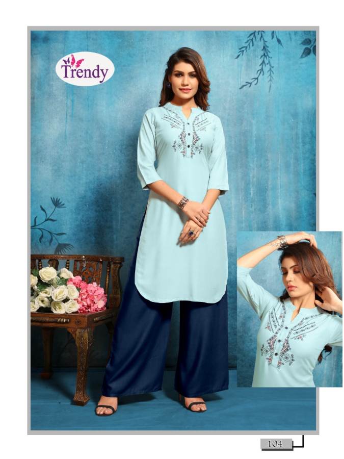 Queen Trendy Designer Kurti With Plazzo Catalogue