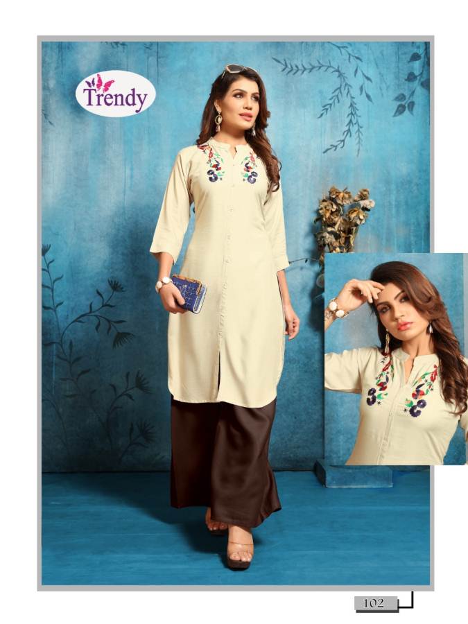 Queen Trendy Designer Kurti With Plazzo Catalogue