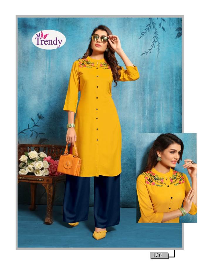 Queen Trendy Designer Kurti With Plazzo Catalogue