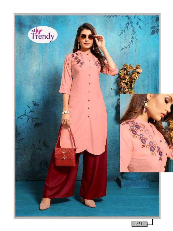 Queen Trendy Designer Kurti With Plazzo Catalogue