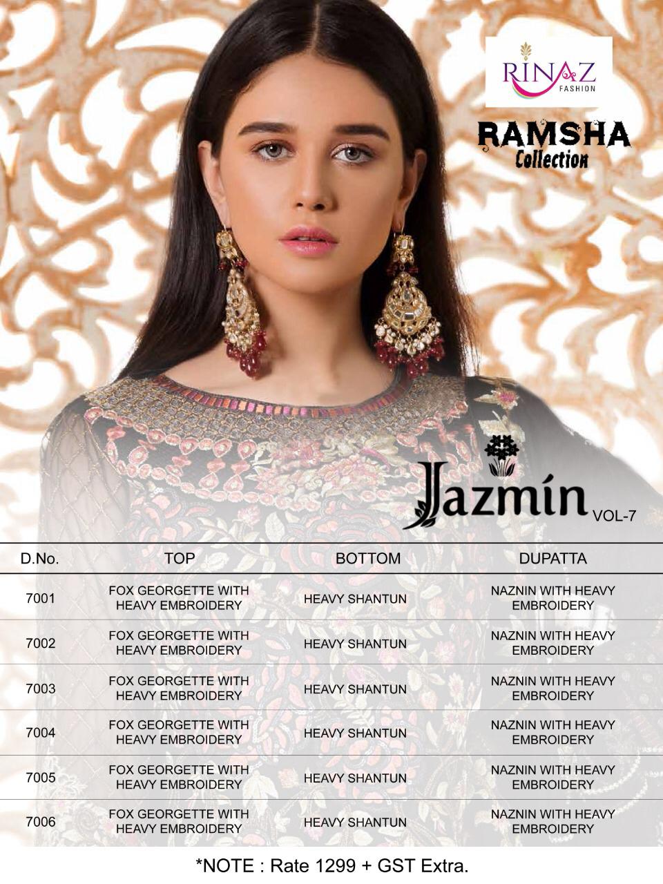 Jazmin Vol 7 By Rinaz Fashion Pakistani Salwar Suit Catalogue