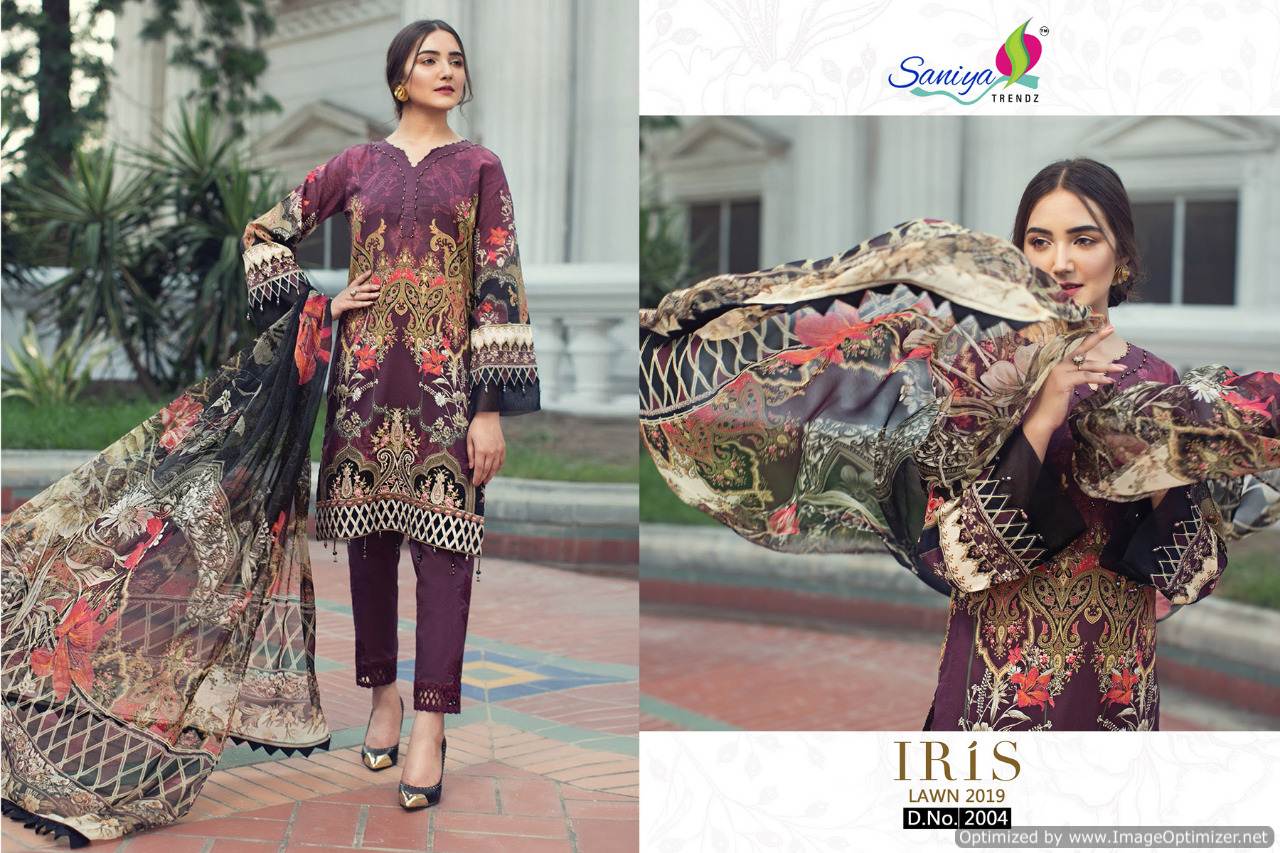 Iris Lawn 2019 Saaniya Pakistani Salwar Suits Catalogue