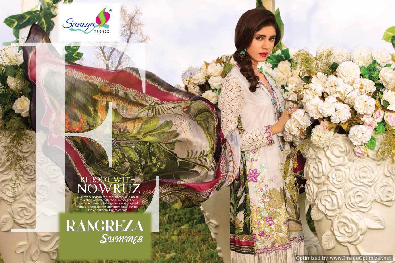 Rangreza Lawn 19 By Saaniya Pakistani Salwar Suit Catalogue