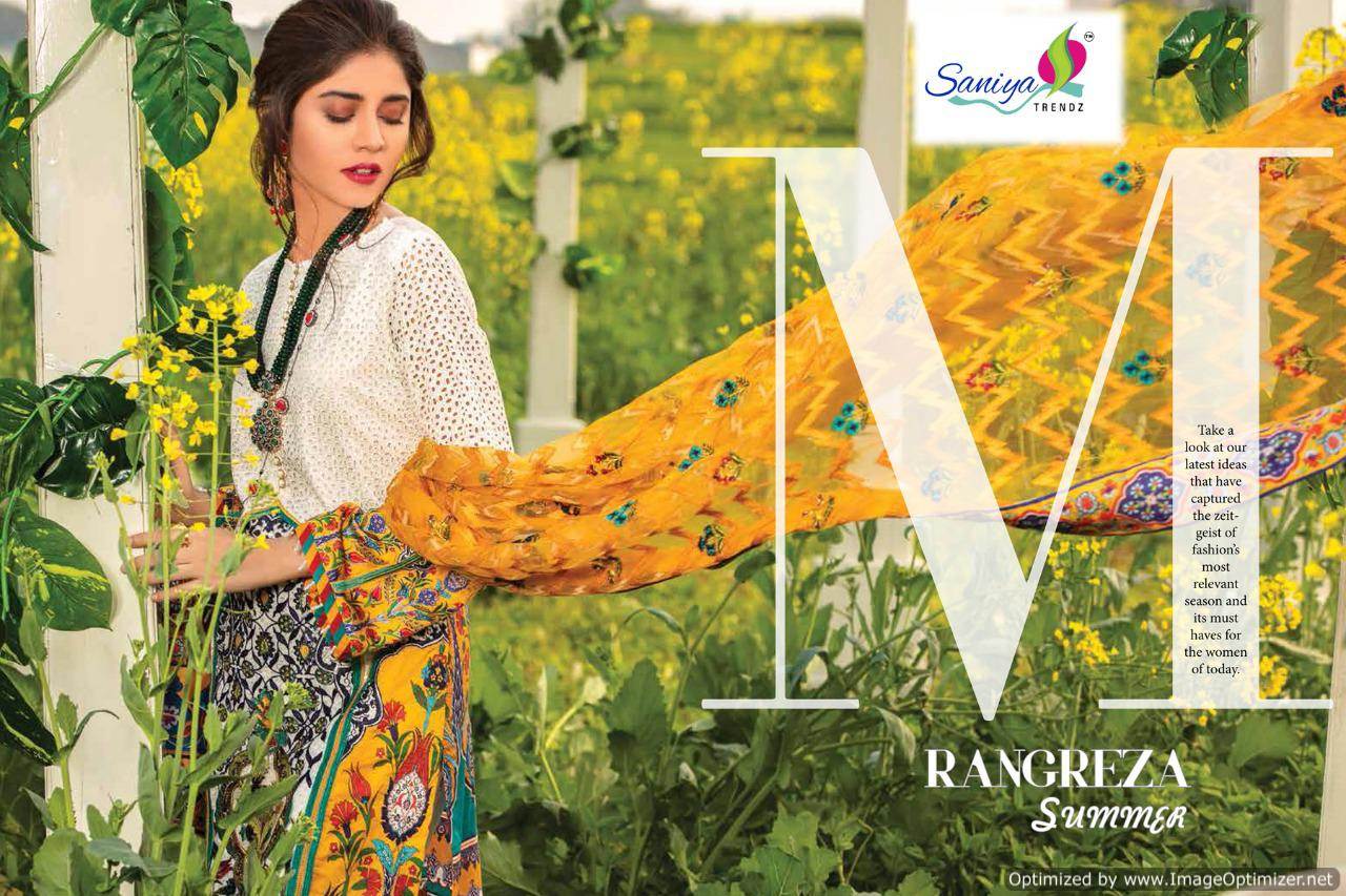 Rangreza Lawn 19 By Saaniya Pakistani Salwar Suit Catalogue