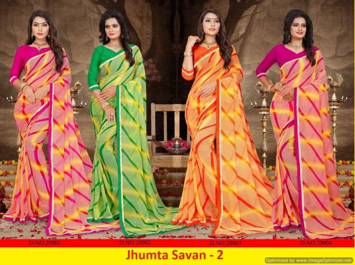 Jhumta Savan Vol 2 By Saroj Georgette Sarees Collections.