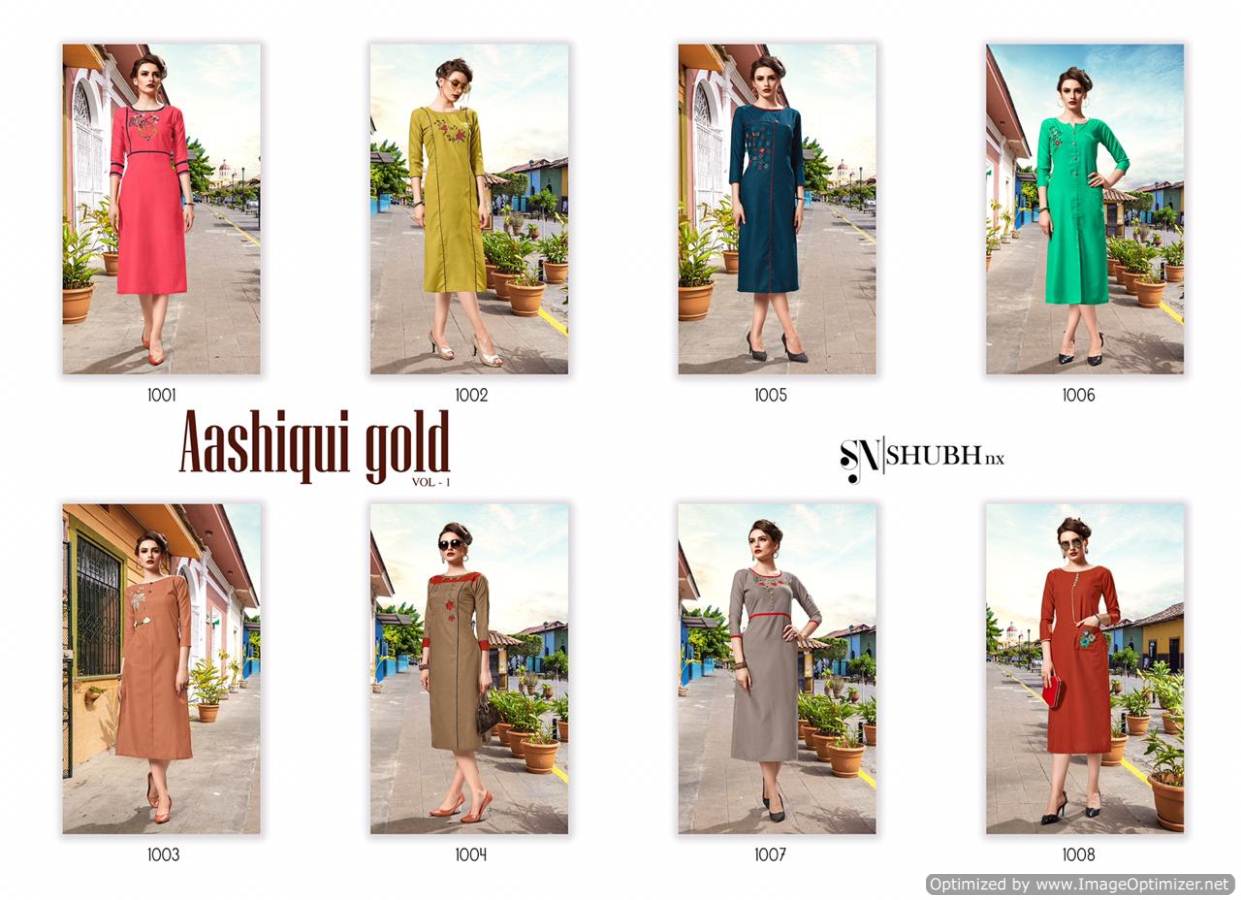 Aashiqui Gold Vol 1 By Shubh Nx Designer Kurtis Catalogue
