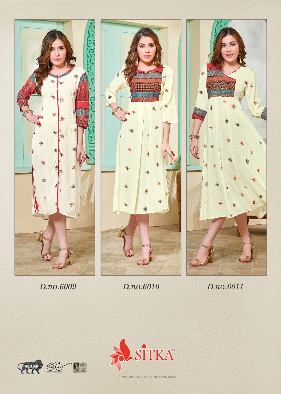 Snow Girl By Sitka Fashion Party Wear Kurti Catalogue