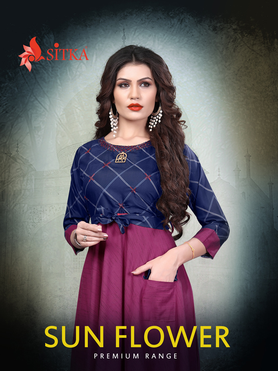 Sunflower Sitka Designer Kurti Catalogue