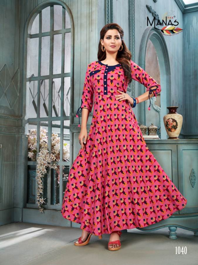 Bhakti Vol 6 By Manas Anarkali Kurtis Catalogue