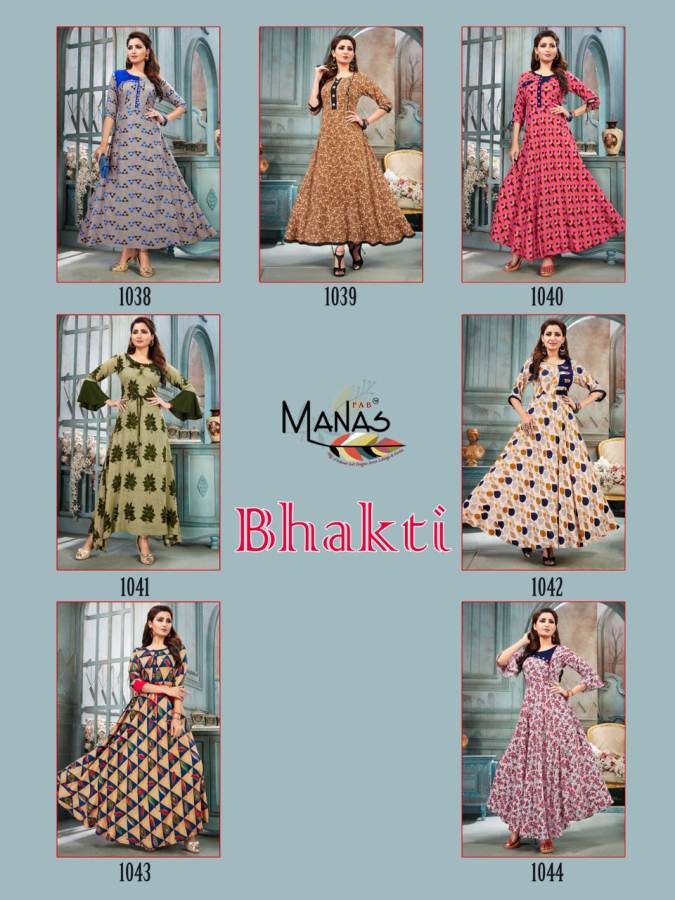 Bhakti Vol 6 By Manas Anarkali Kurtis Catalogue