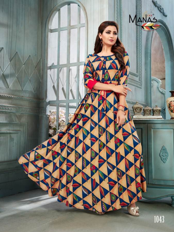 Bhakti Vol 6 By Manas Anarkali Kurtis Catalogue