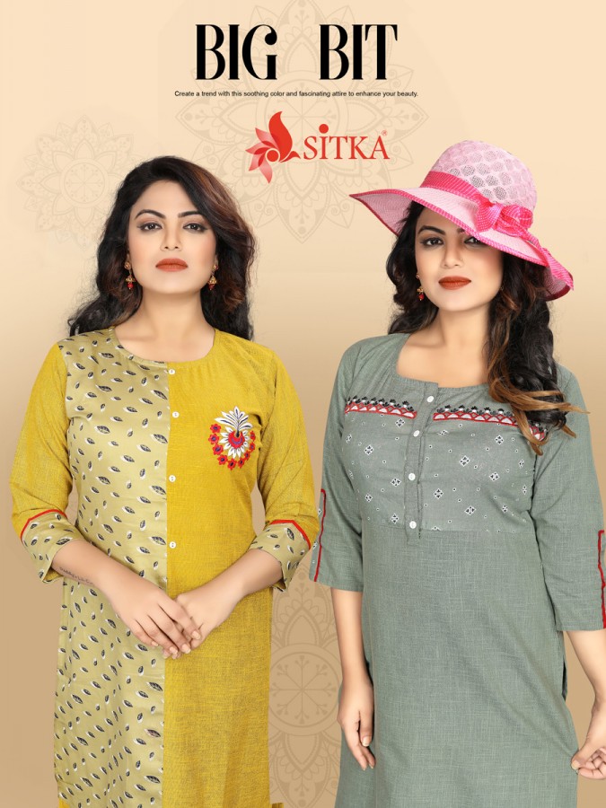 Big Bit By Sitka Fashion Cotton Designer Kurti Collection