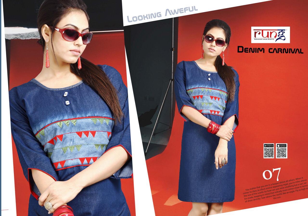 Rung Fashion By Denim Carnival Designer  Kurtis Collection