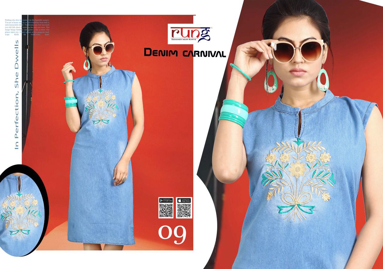 Rung Fashion By Denim Carnival Designer  Kurtis Collection