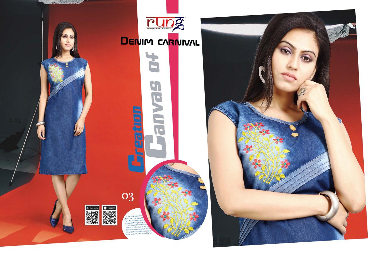 Rung Fashion By Denim Carnival Designer  Kurtis Collection