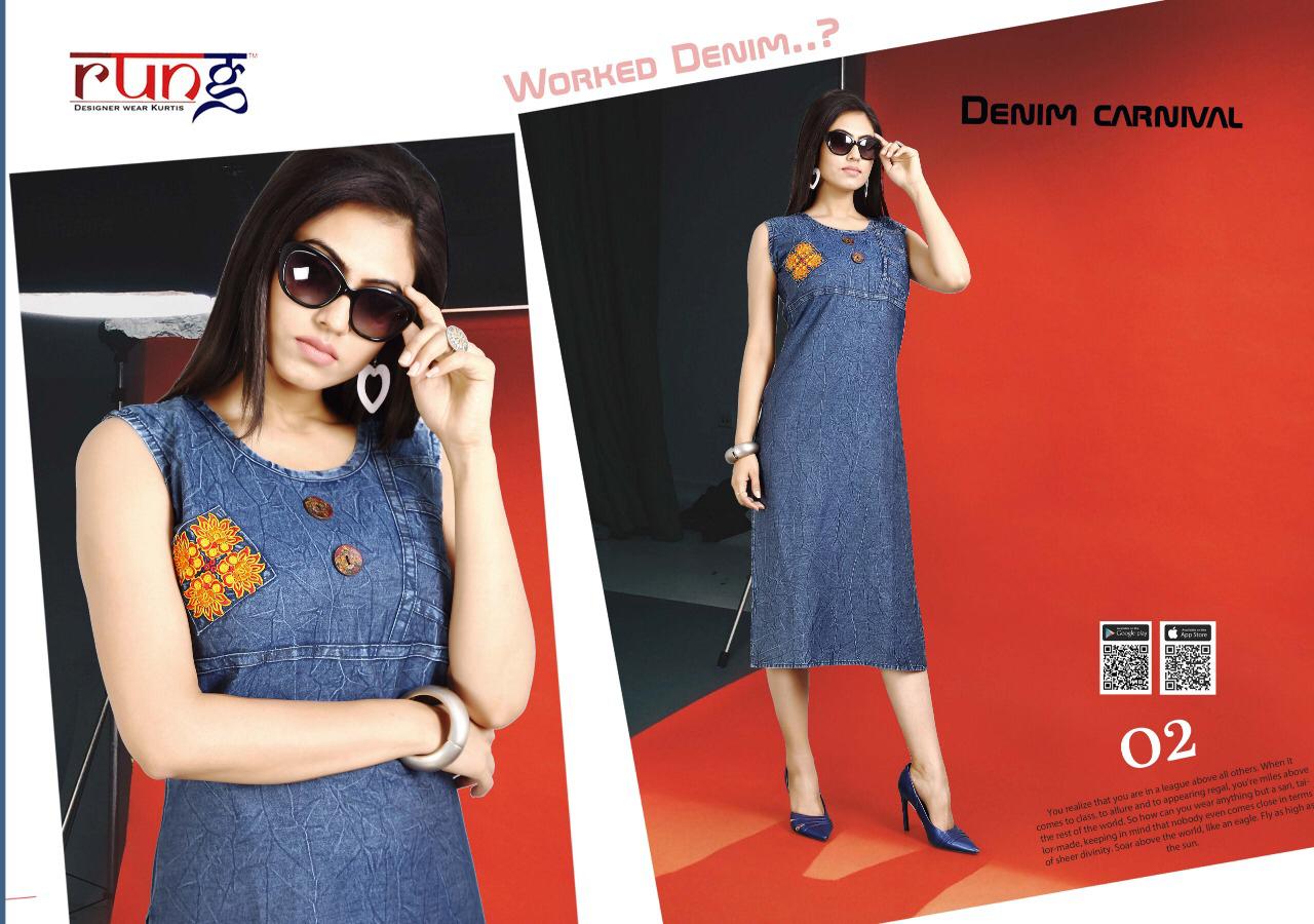 Rung Fashion By Denim Carnival Designer  Kurtis Collection