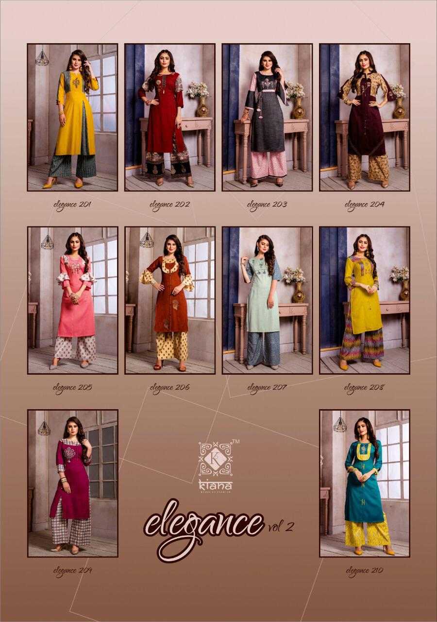Elegance Vol 2 By Kaina Fashion Designer Kurti Collection