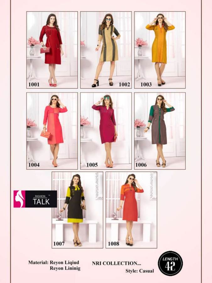 Siyaa By Fashion Talk Causal Wear Designer Kurtis Catalogue