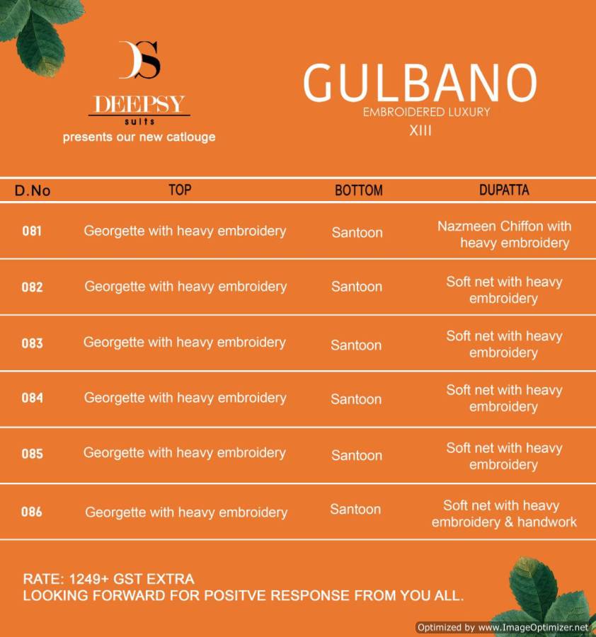 Gulbano Vol 13 By Deepsy Suit Pakistani Salwar Kameez Caalogue