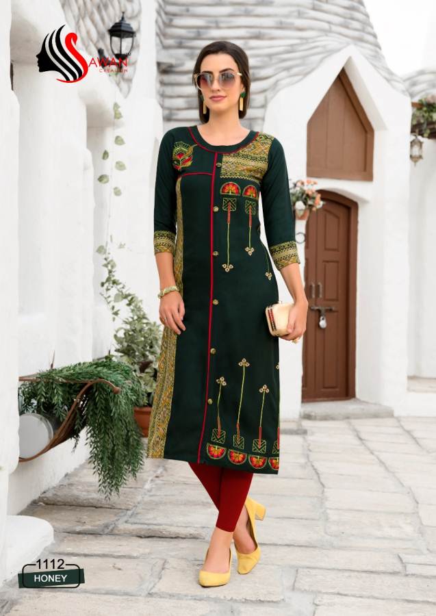 Honey Vol 11 Sawan Creations Designer Kurti Catalogue