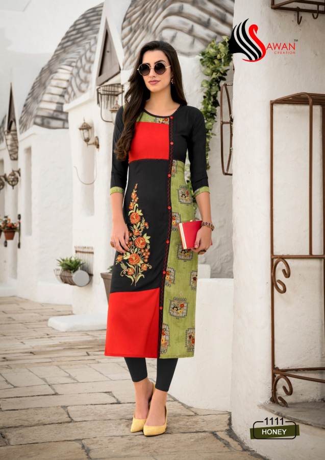 Honey Vol 11 Sawan Creations Designer Kurti Catalogue