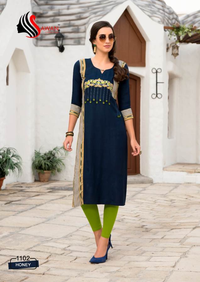 Honey Vol 11 Sawan Creations Designer Kurti Catalogue