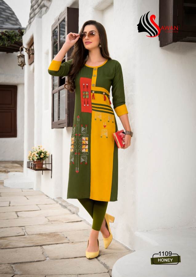 Honey Vol 11 Sawan Creations Designer Kurti Catalogue