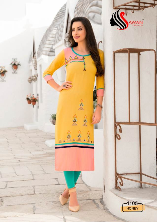 Honey Vol 11 Sawan Creations Designer Kurti Catalogue