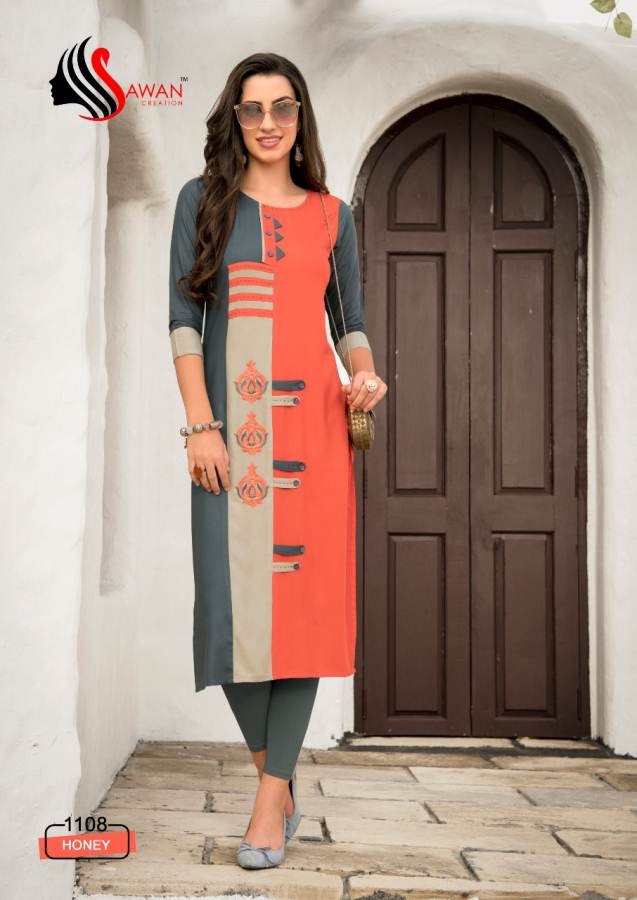 Honey Vol 11 Sawan Creations Designer Kurti Catalogue