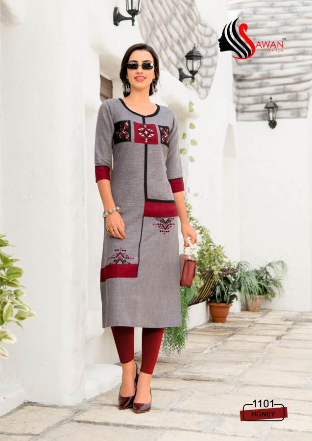 Honey Vol 11 Sawan Creations Designer Kurti Catalogue