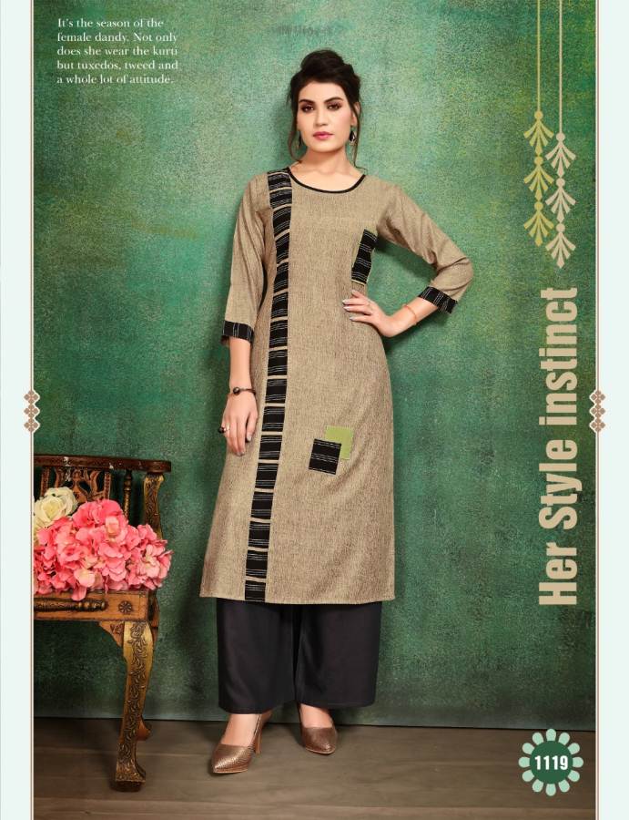 Jhala Festival Designer Kurtis With Plain Palazzo Catalogue