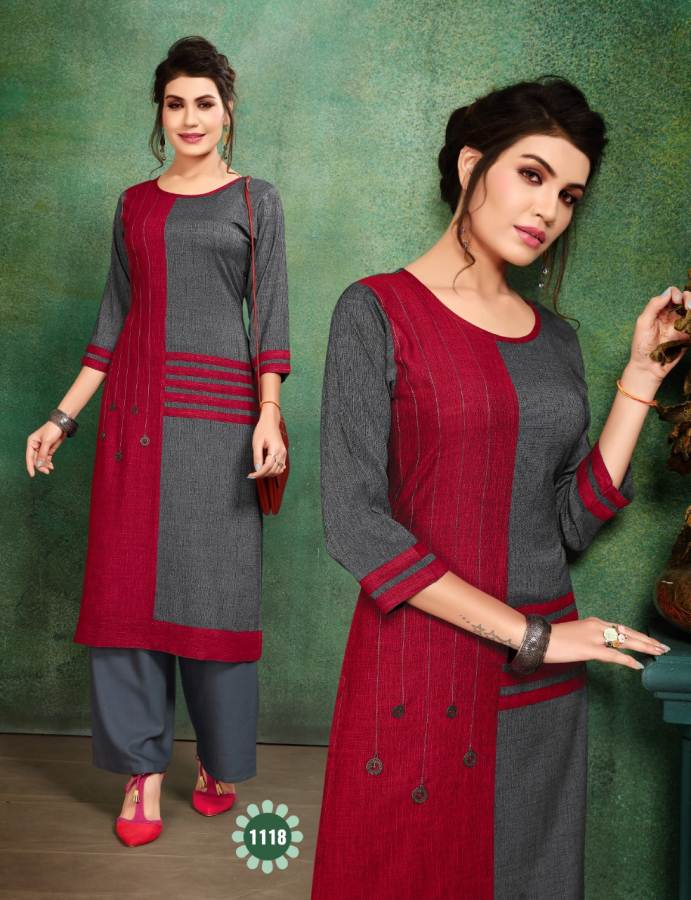 Jhala Festival Designer Kurtis With Plain Palazzo Catalogue
