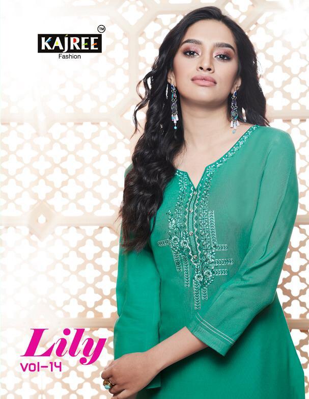 Kajree Fashion By Lily Vol 14 Daily Wear Embroidery Work Kurtis Catalogue