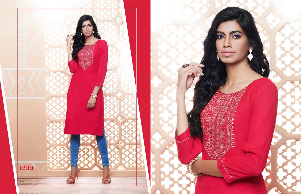 Kajree Fashion By Lily Vol 14 Daily Wear Embroidery Work Kurtis Catalogue