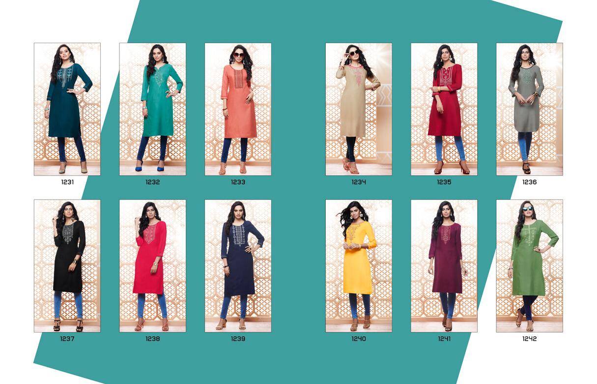 Kajree Fashion By Lily Vol 14 Daily Wear Embroidery Work Kurtis Catalogue