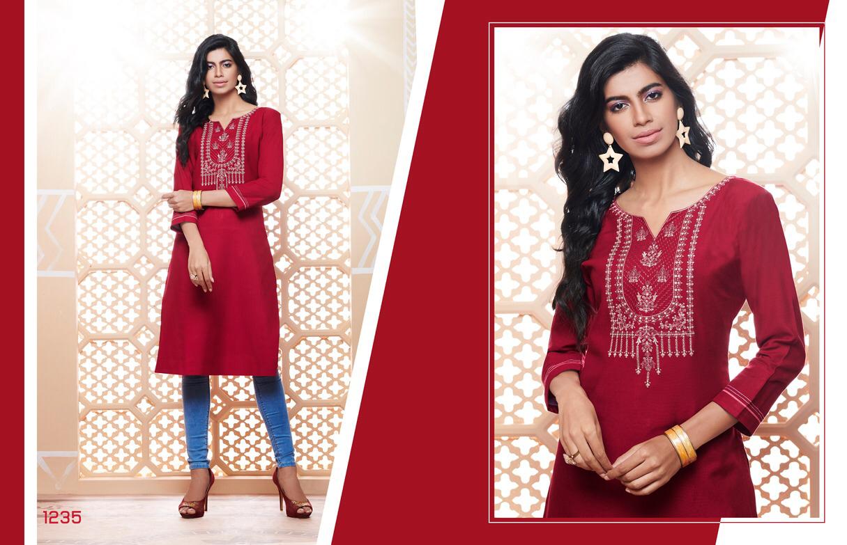 Kajree Fashion By Lily Vol 14 Daily Wear Embroidery Work Kurtis Catalogue