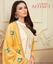 Afeem Vol 3 By Kasmeera Designer Dress Materials Catalogue