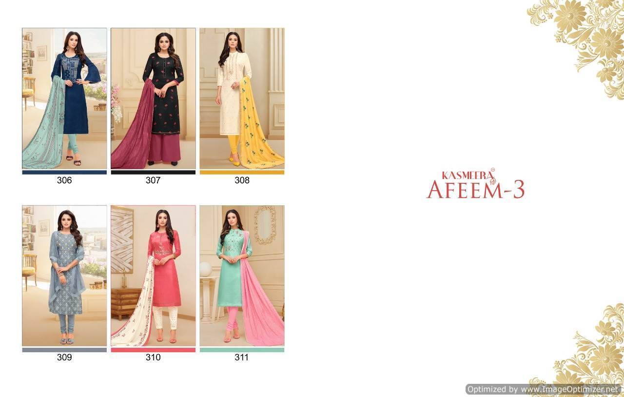 Afeem Vol 3 By Kasmeera Designer Dress Materials Catalogue