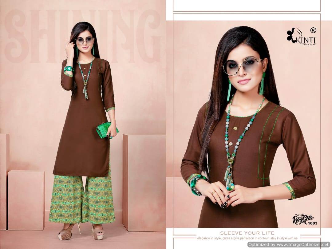 Rock Star Vol 10 By Kinti Fashion Party Wear Kurti With Palazzo Catalogue