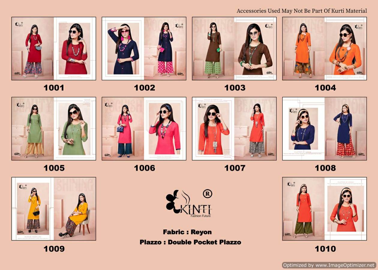 Rock Star Vol 10 By Kinti Fashion Party Wear Kurti With Palazzo Catalogue