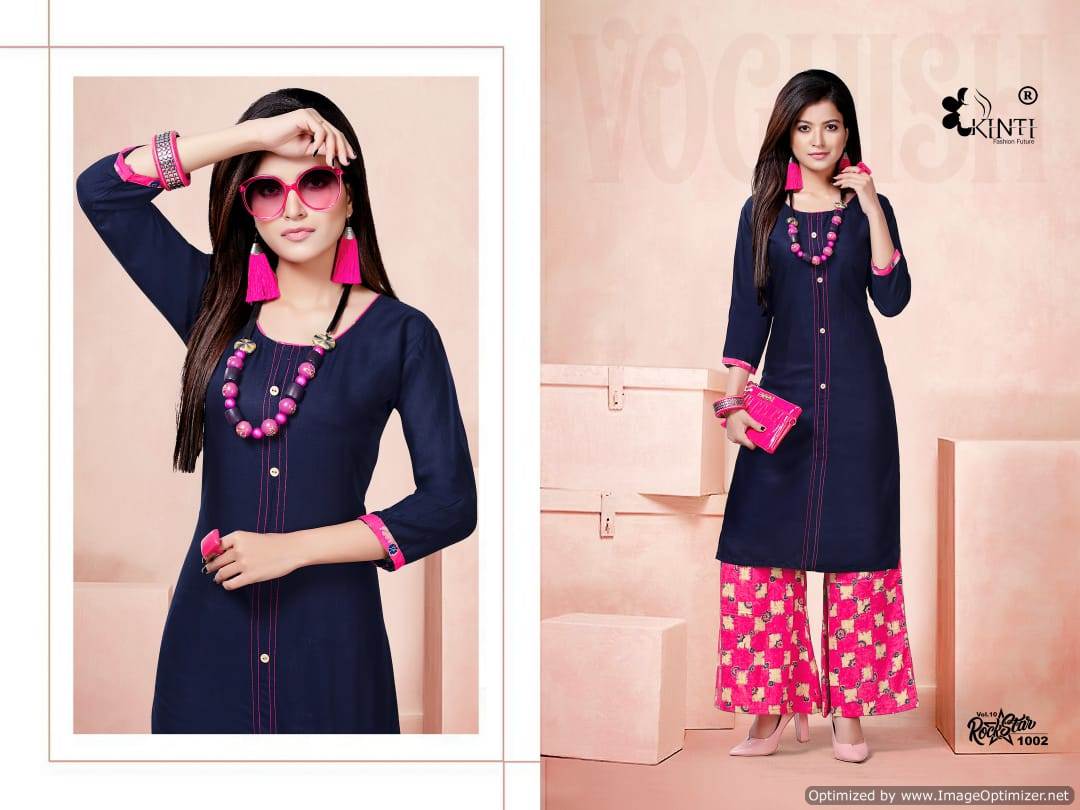 Rock Star Vol 10 By Kinti Fashion Party Wear Kurti With Palazzo Catalogue