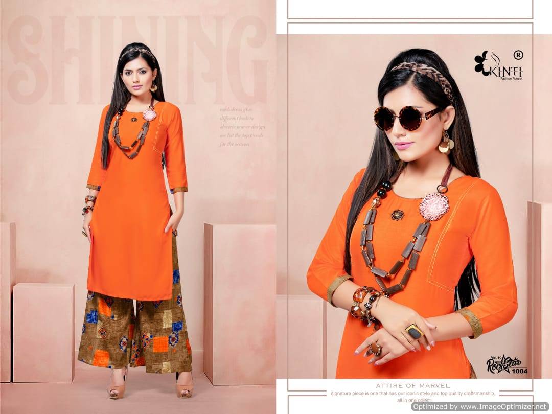 Rock Star Vol 10 By Kinti Fashion Party Wear Kurti With Palazzo Catalogue
