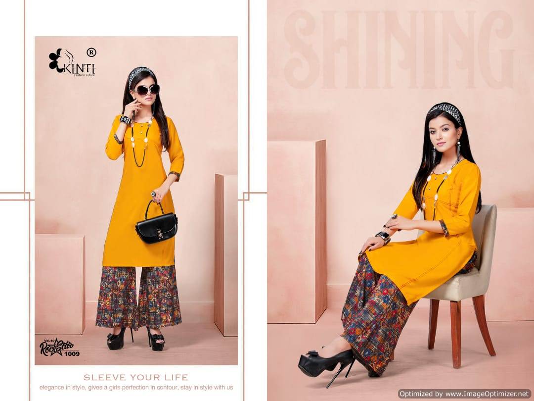 Rock Star Vol 10 By Kinti Fashion Party Wear Kurti With Palazzo Catalogue