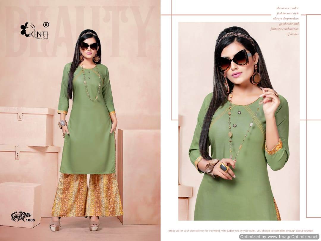 Rock Star Vol 10 By Kinti Fashion Party Wear Kurti With Palazzo Catalogue