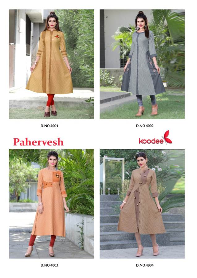 Pahervesh Koodee Designer Kurti Catalogue