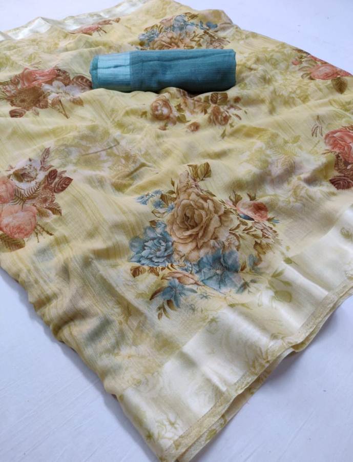 Sarika Lt Fabric Soft Linen Printed Sarees Catalogue
