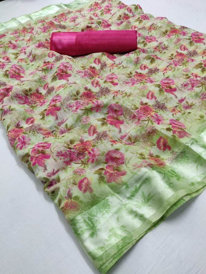 Sarika Lt Fabric Soft Linen Printed Sarees Catalogue