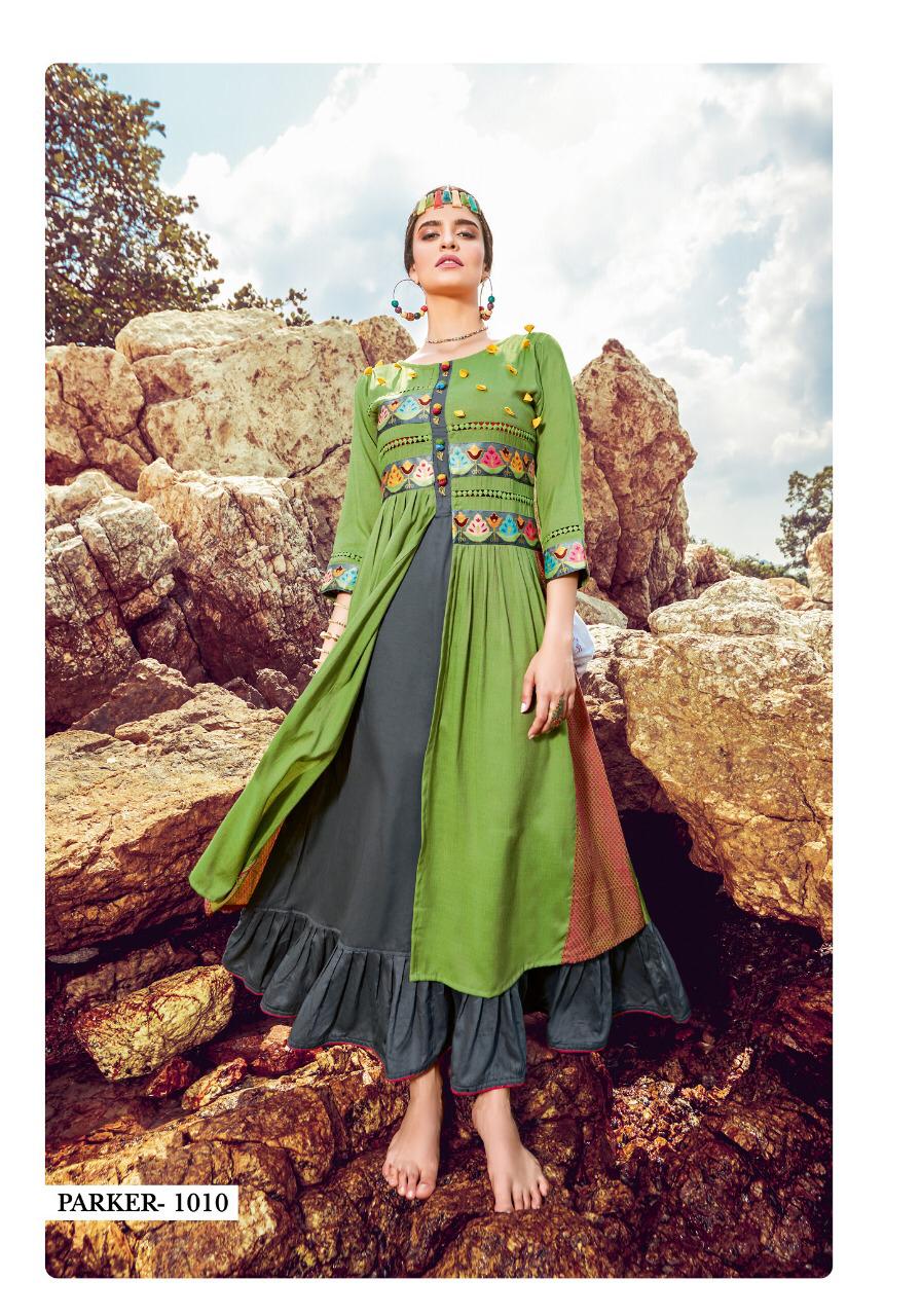 Parker By Kaina Fashion Long Party Wear Kurtis Catalogue