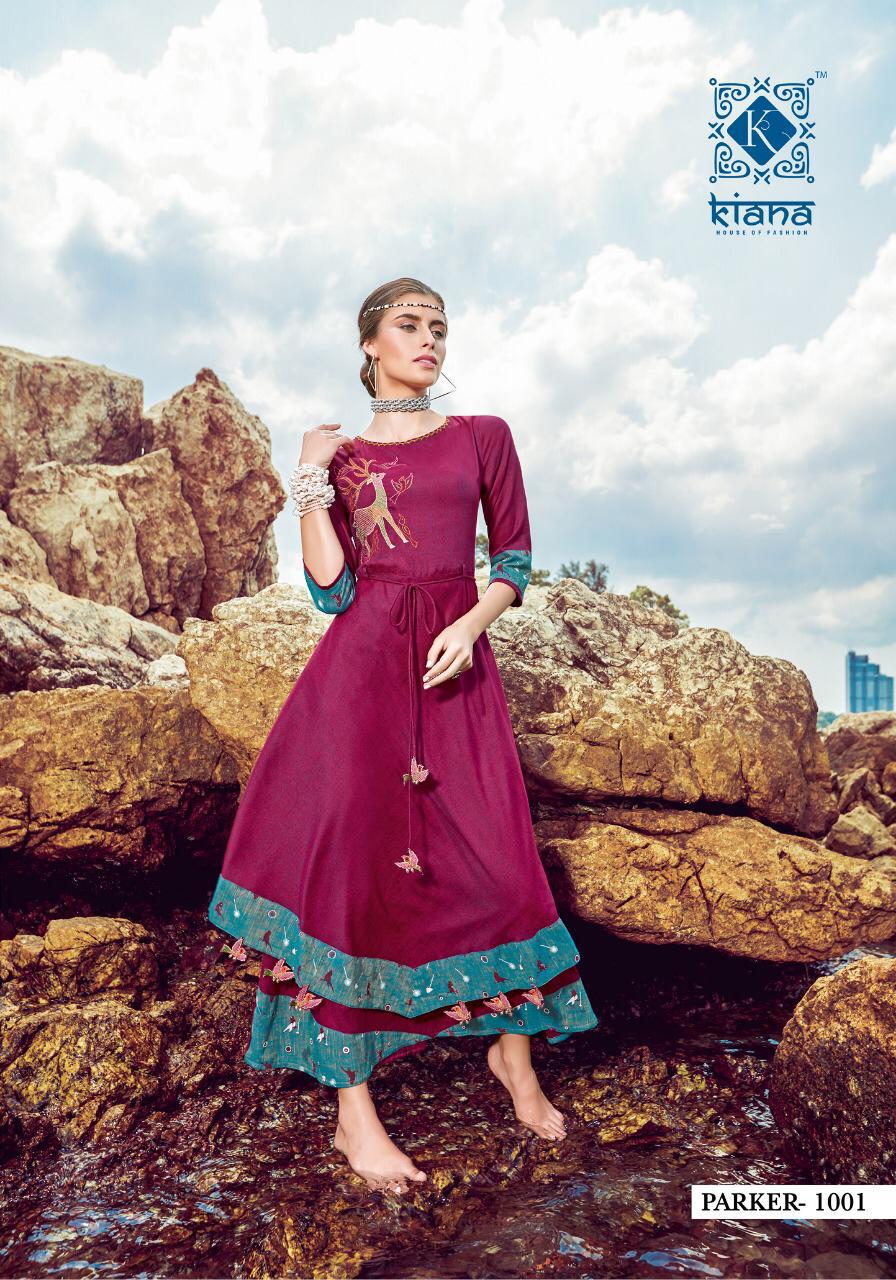 Parker By Kaina Fashion Long Party Wear Kurtis Catalogue