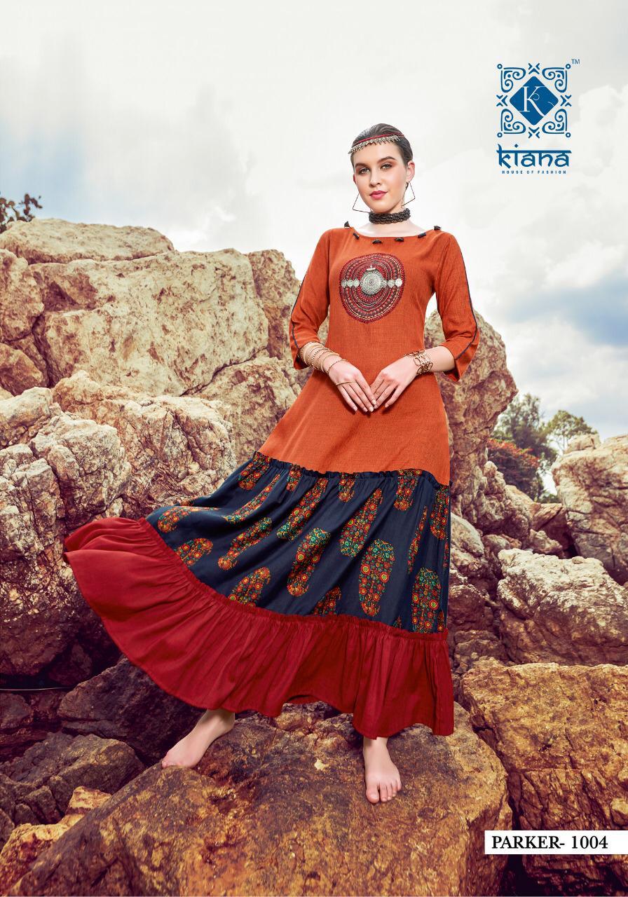 Parker By Kaina Fashion Long Party Wear Kurtis Catalogue